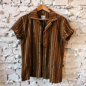 Almond striped summer button down.